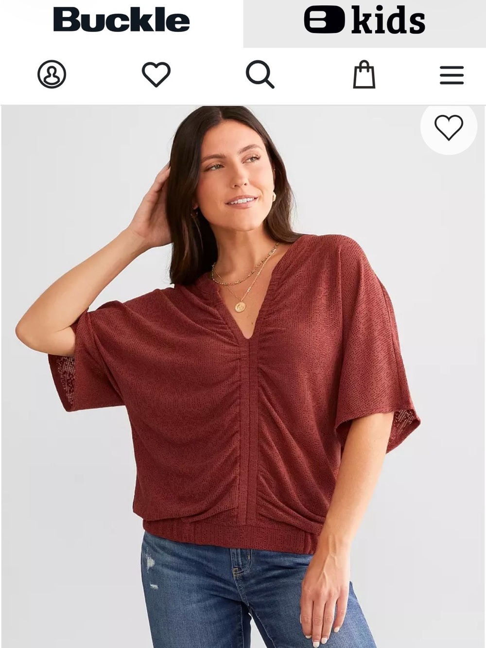 Buckle (Day Trip) Women's Ruched Dolman Top
